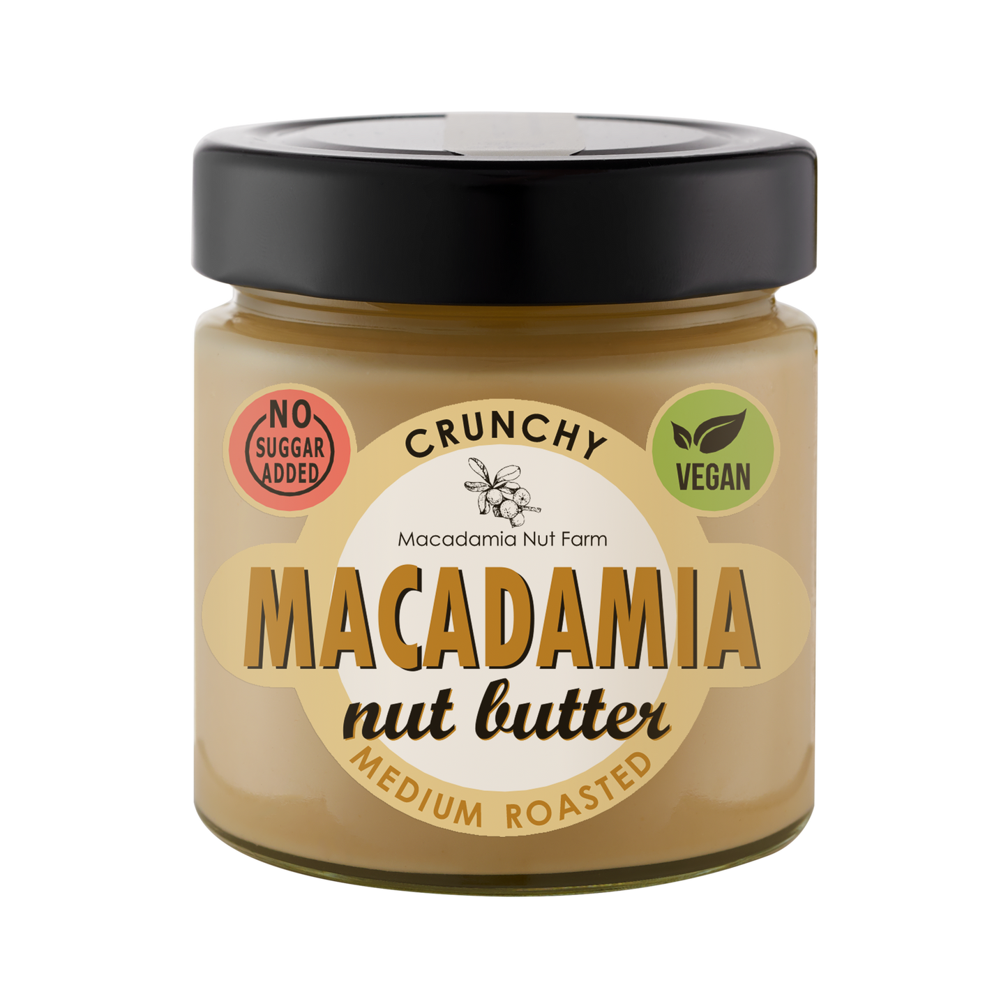 Mittel geröstete crunchy Macadamianusscreme