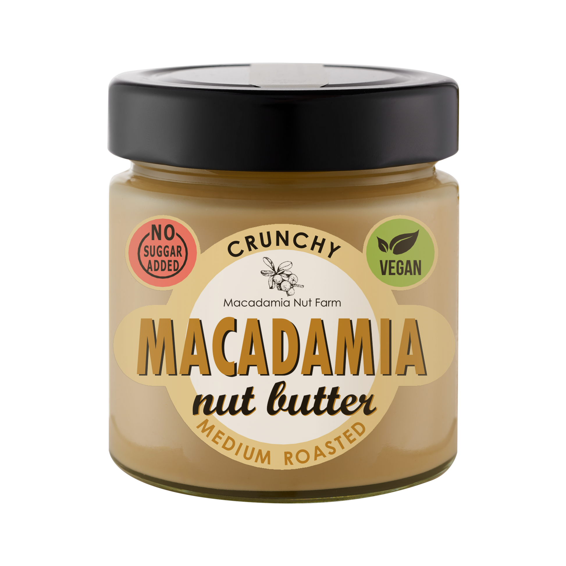 Mittel geröstete crunchy Macadamianusscreme